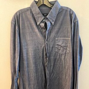 BOSS MEN’S SLIM FIT COTTON-STRETCH DRESS SHIRT